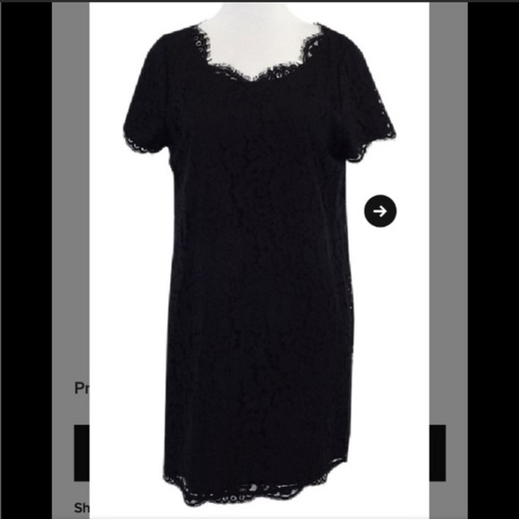 Joie Black Floral Lace Shift Dress - Picture 2 of 9